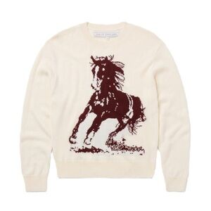 NWOT One of These Days Running Horse Knit Sweater | Oatmeal